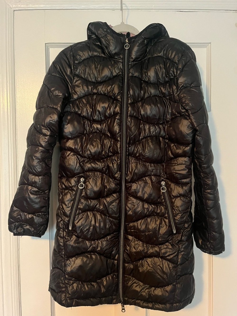 Noize black Claire light weight hooded puffer coat sz small